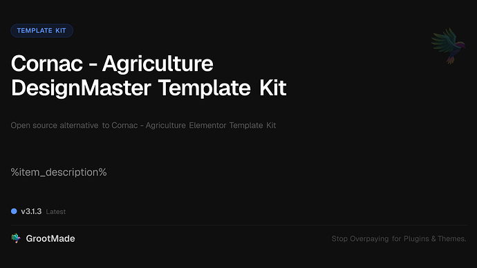 Cornac - Agriculture DesignMaster Template Kit