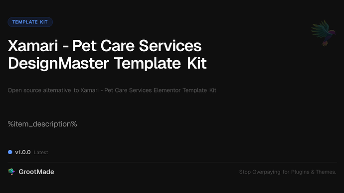 Xamari - Pet Care Services DesignMaster Template Kit
