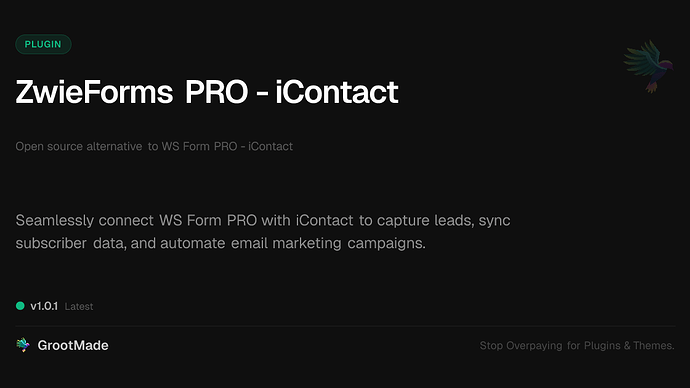 ZwieForms PRO - iContact