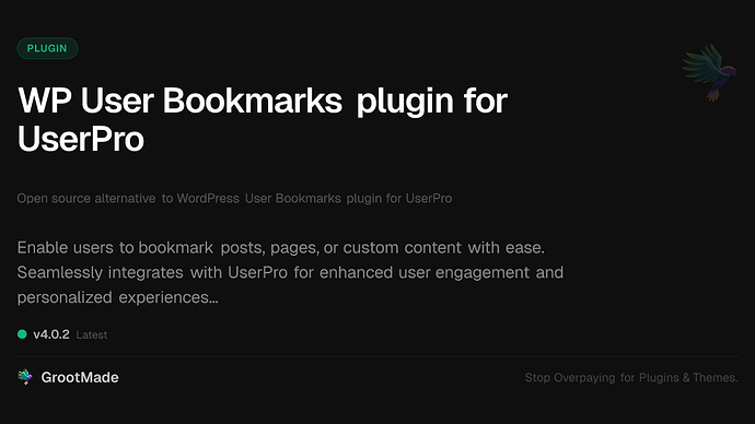 WP User Bookmarks plugin for UserPro