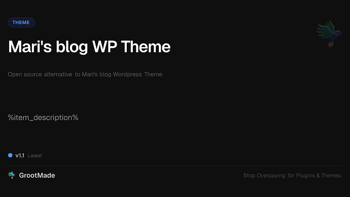 Mari's blog WP Theme