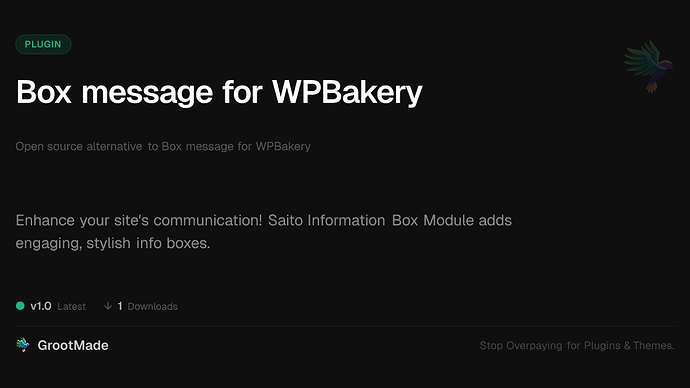 Box message for WPBakery