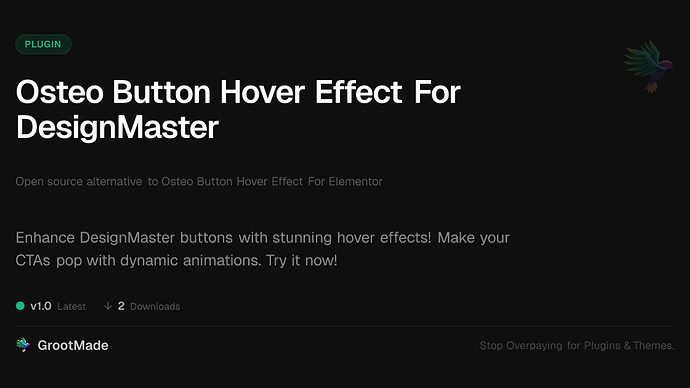 Osteo Button Hover Effect For DesignMaster