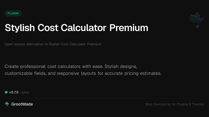 Stylish Cost Calculator Premium