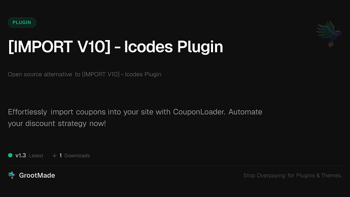 [IMPORT V10] - Icodes Plugin
