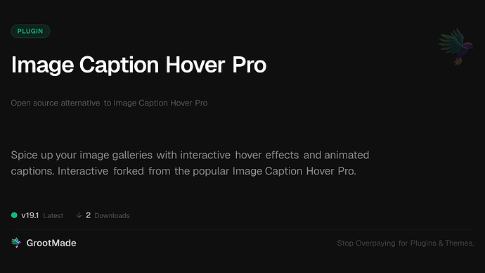 Image Caption Hover Pro