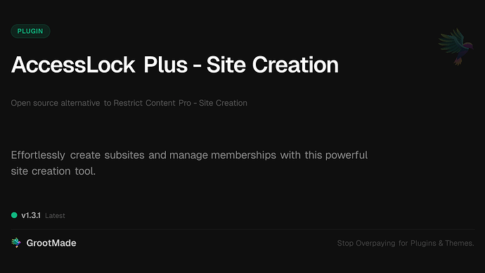 AccessLock Plus - Site Creation