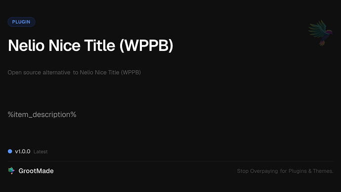 Nelio Nice Title (WPPB)