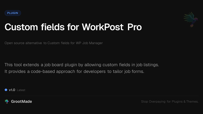 Custom fields for WorkPost Pro