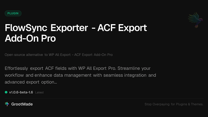 FlowSync Exporter - ACF Export Add-On Pro