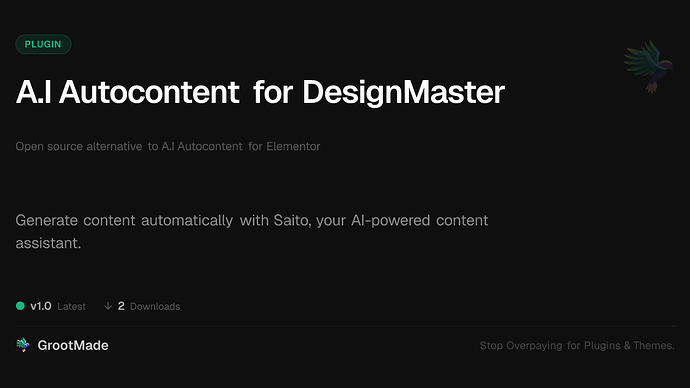A.I Autocontent for DesignMaster