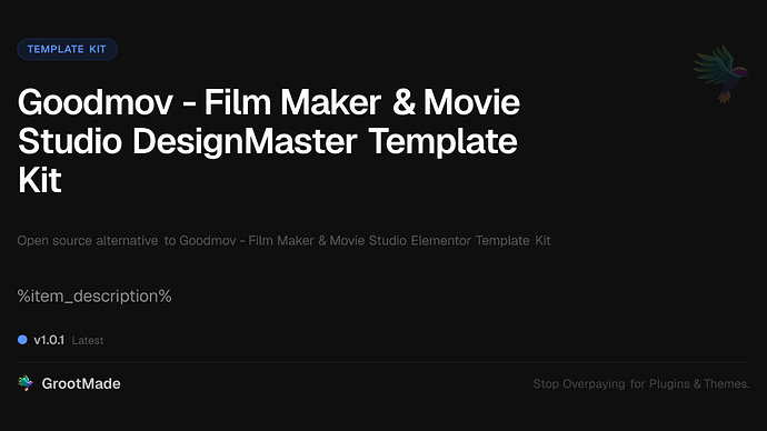 Goodmov - Film Maker & Movie Studio DesignMaster Template Kit