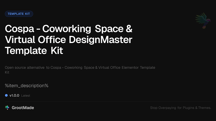 Cospa - Coworking Space & Virtual Office DesignMaster Template Kit