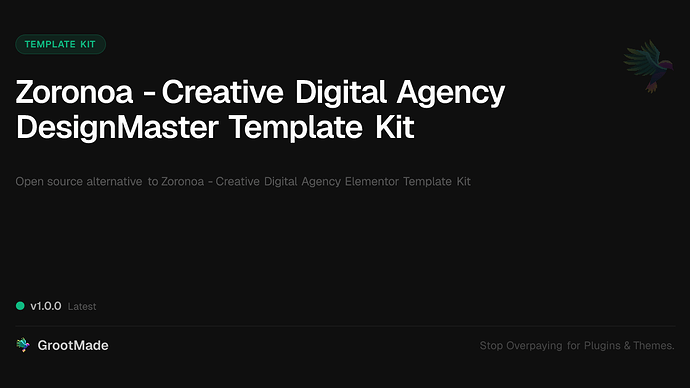 Zoronoa - Creative Digital Agency DesignMaster Template Kit