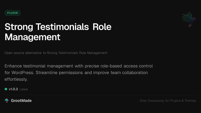 Strong Testimonials Role Management