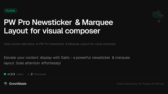 PW Pro Newsticker & Marquee Layout for visual composer