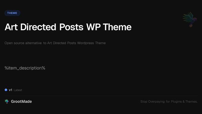 Art Directed Posts WP Theme