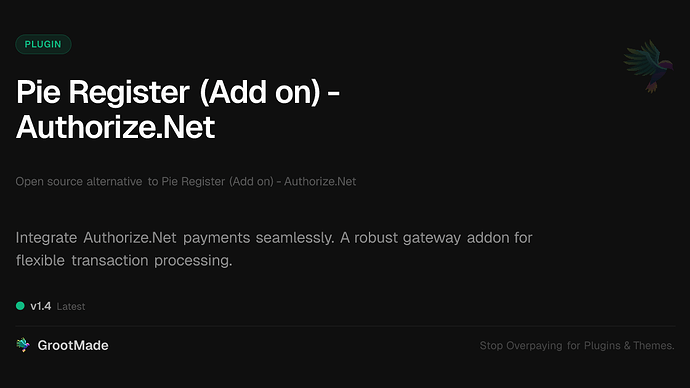 Pie Register (Add on) - Authorize.Net