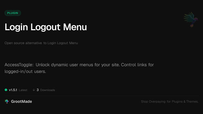 Login Logout Menu