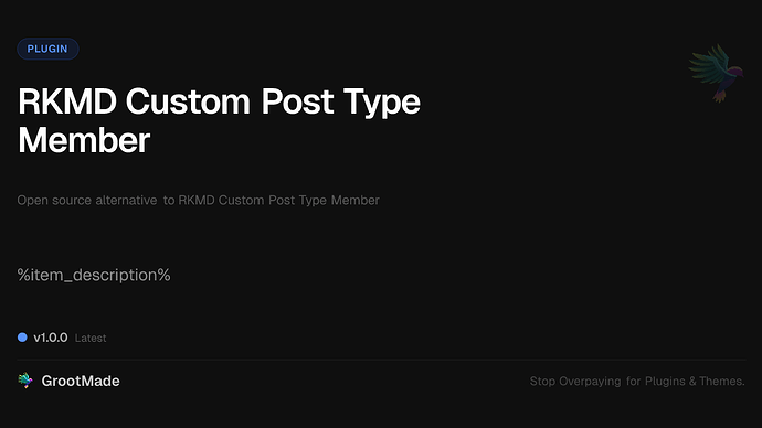 RKMD Custom Post Type Member