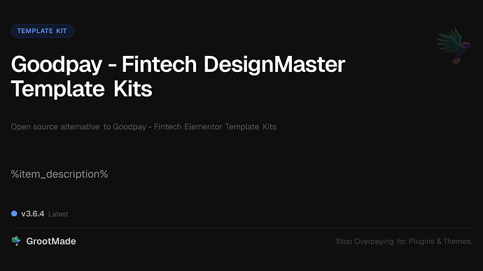 Goodpay - Fintech DesignMaster Template Kits