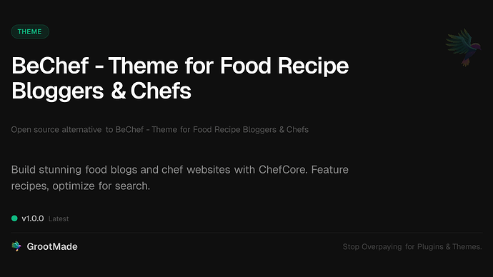 BeChef - Theme for Food Recipe Bloggers & Chefs