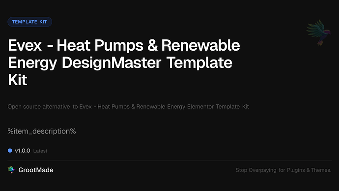 Evex - Heat Pumps & Renewable Energy DesignMaster Template Kit