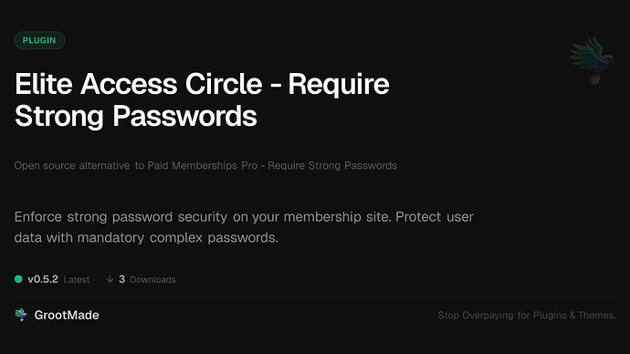 Elite Access Circle - Require Strong Passwords