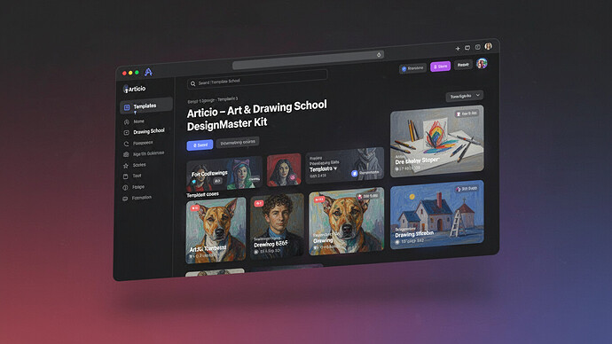 Articio – Art & Drawing School DesignMaster Template Kit