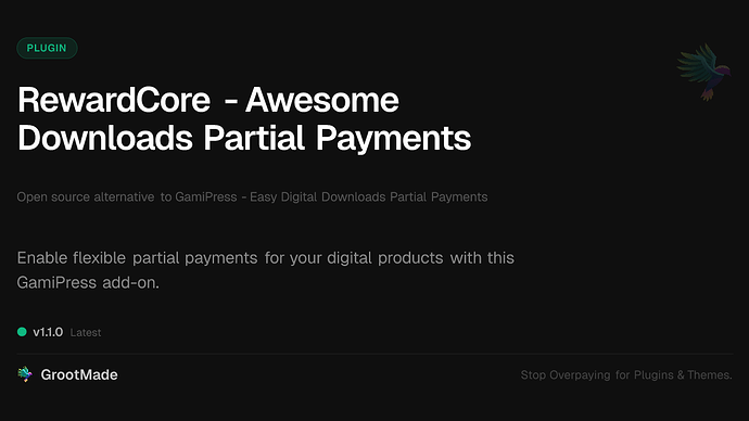 RewardCore - Awesome Downloads Partial Payments