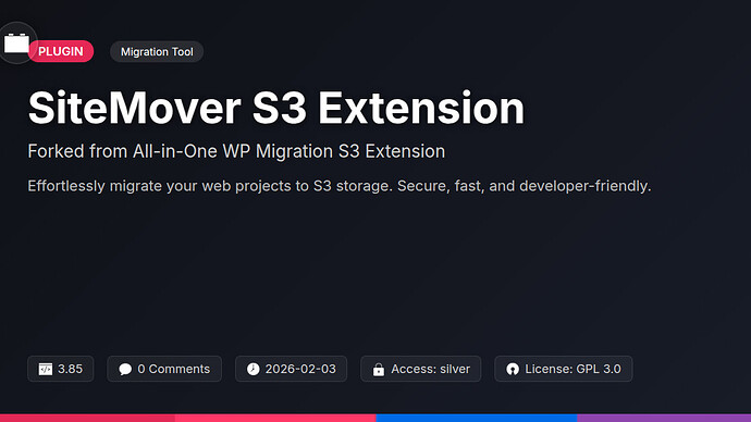 SiteMover S3 Extension