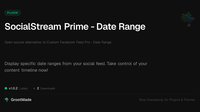 SocialStream Prime - Date Range