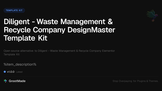 Diligent - Waste Management & Recycle Company DesignMaster Template Kit