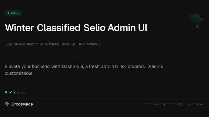 Winter Classified Selio Admin UI