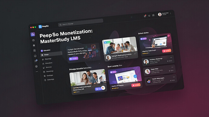 PeepSo Monetization: MasterStudy LMS