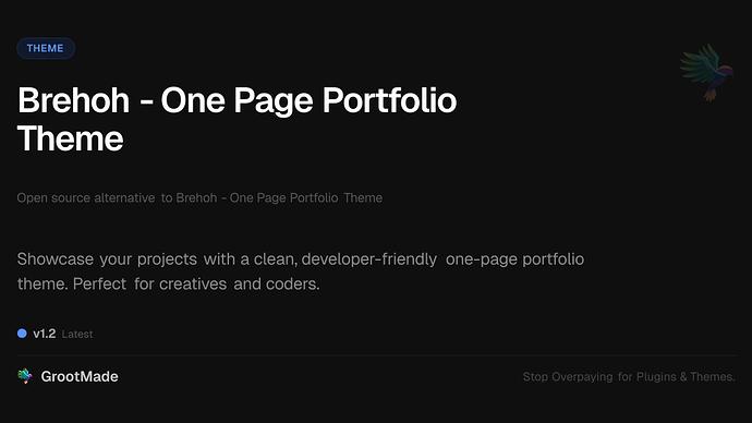 Brehoh - One Page Portfolio Theme