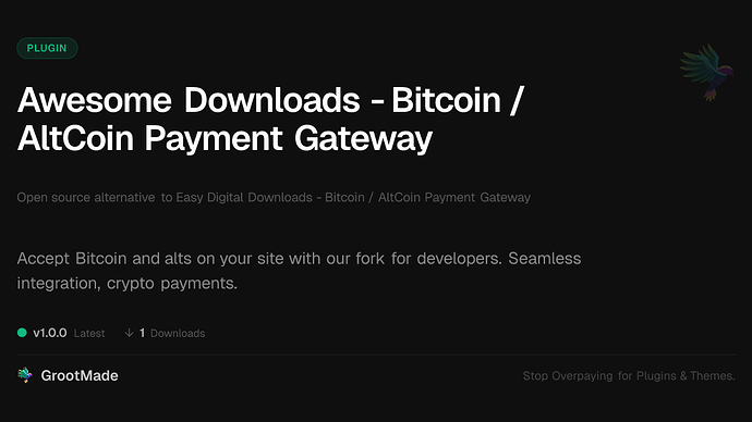 Awesome Downloads - Bitcoin / AltCoin Payment Gateway