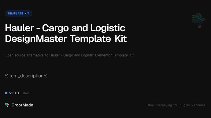 Hauler - Cargo and Logistic DesignMaster Template Kit