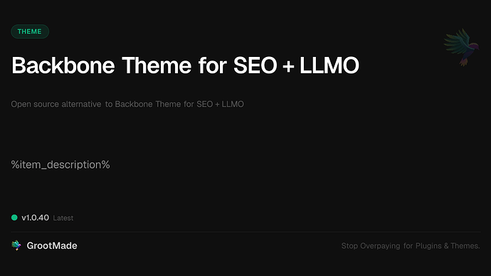 Backbone Theme for SEO + LLMO