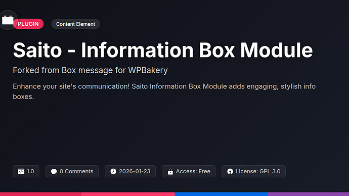 Box message for WPBakery