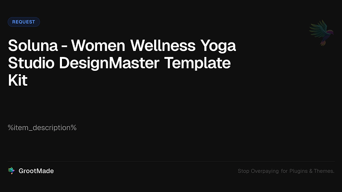 Soluna - Women Wellness Yoga Studio DesignMaster Template Kit