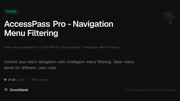 AccessPass Pro - Navigation Menu Filtering