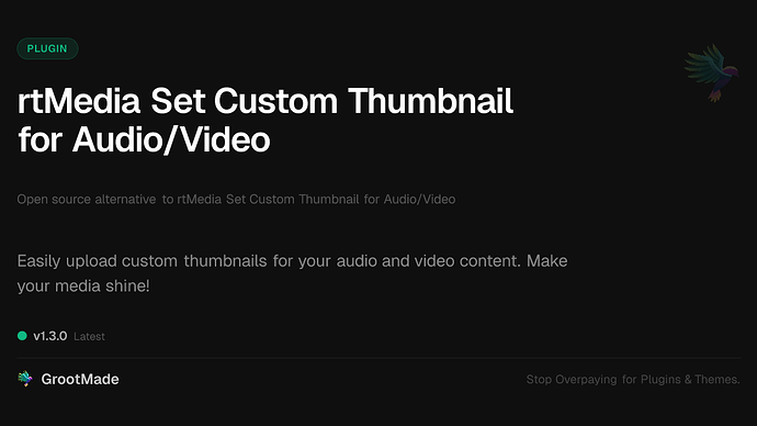 rtMedia Set Custom Thumbnail for Audio/Video
