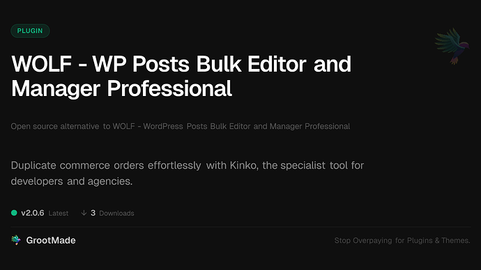WOLF - WP Posts Bulk Editor and Manager Professional