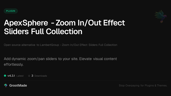 ApexSphere - Zoom In/Out Effect Sliders Full Collection