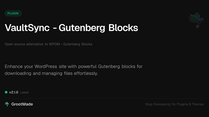 VaultSync - Gutenberg Blocks