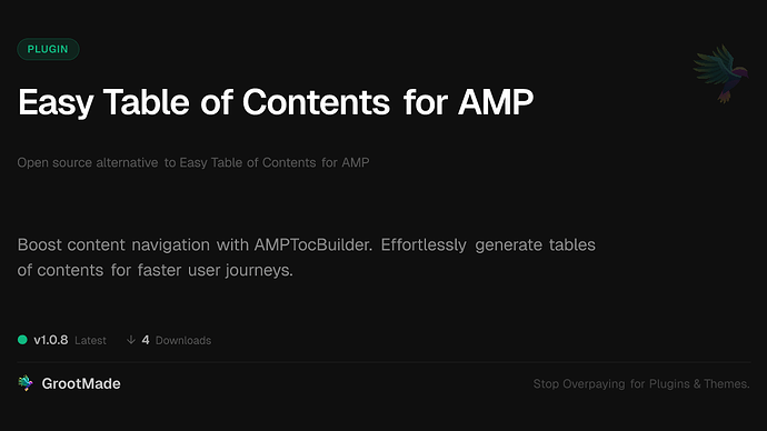 Easy Table of Contents for AMP