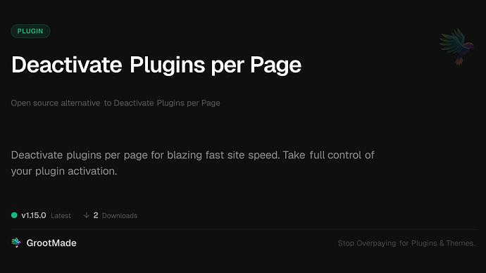 Deactivate Plugins per Page