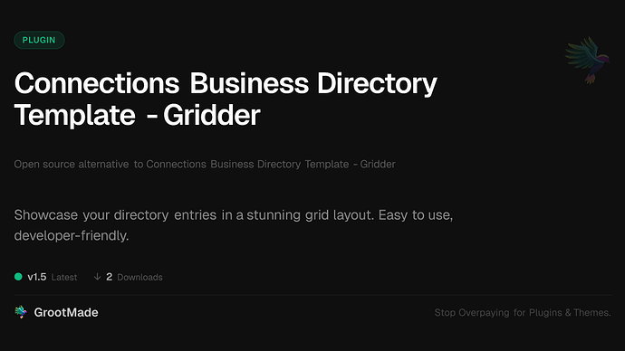 Connections Business Directory Template - Gridder