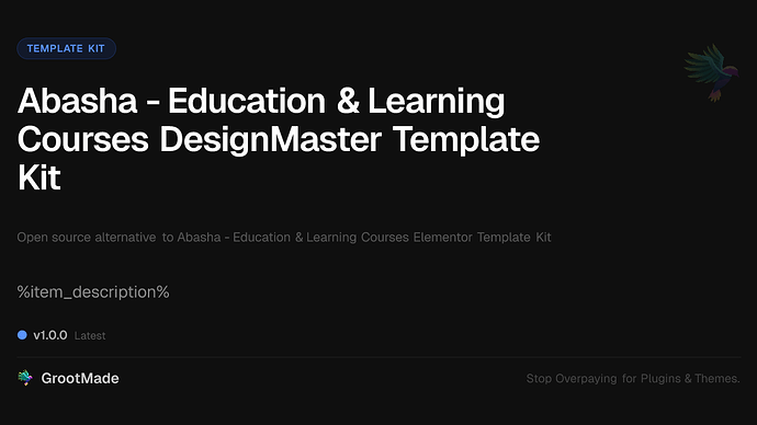Abasha - Education & Learning Courses DesignMaster Template Kit